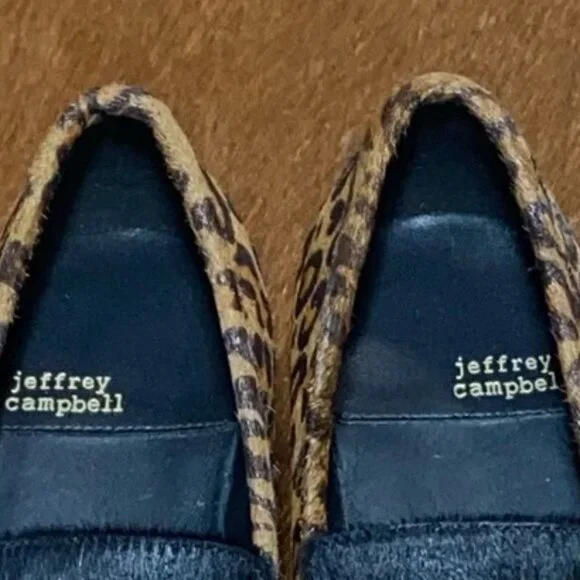 JEFFREY CAMPBELL Student Loafers Calf Hair Platform Leopard Cheetah Shoes 7.5 - Picture 7 of 10
